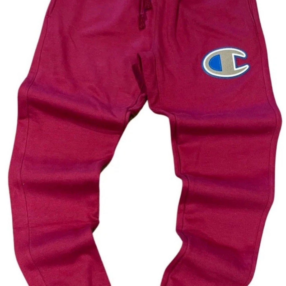 CHAMPION REVERSE WEAVE SCRIPT JOGGER PANTS / MEN’S - BURGUNDY (M)